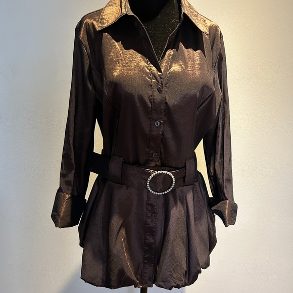 Harve Benard Dressy Balloon Hem Blouse size Large - Picture 1 of 9